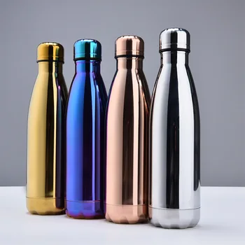 Ouro esportes garrafa de aço inoxidável gradiente de aço 304stainless garrafa de coca-cola de garrafa térmica mudança de cor de copas do frasco ou garrafa de água de vácuo 4