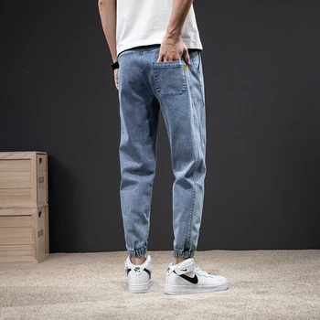 Oversized Luz Jeans para os Homens, a Marca de Moda de Moda Solta Reta Wide Leg Pants M-8XL 4