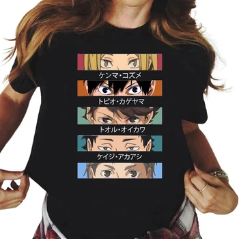 Oya Oya Oya Haikyuu T-Shirt dos Homens Kuroo Anime Japonês de Manga Curta Camiseta Voar Alto Mangá Gráfico T-shirt Unisexo Hip Hop Tops Masculinos