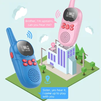 Pack de 2 de Plástico Crianças Walkie Talkie Portátil Útil da Bateria Operado Interativo Ouvido Proteger de Rádio de Duas vias 2