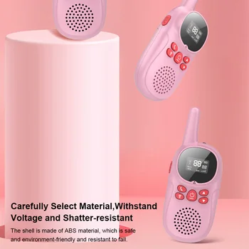 Pack de 2 de Plástico Crianças Walkie Talkie Portátil Útil da Bateria Operado Interativo Ouvido Proteger de Rádio de Duas vias 4