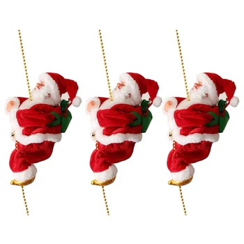Pai Natal Escalada de Santa Mini Electric Boneca para Decoração de Mesa Dom Crianças