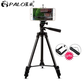 PALO Portátil Tripé Para Câmera Digital SLR Projetor DV Tablet Celular Clipe de Suporte Suporte de Câmera Para Xiaomi Para Huawei Para iPhone