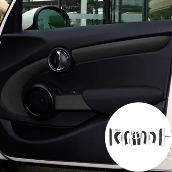 Para BMW MINI F55 2015-2020 Alcantara de Camurça Envoltório Porta do Carro do Painel Tira de Cobre Guarnição Adesivos Internos Molduras Acessórios Styling