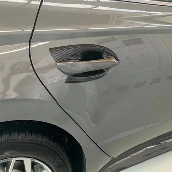 Para Hyundai Sonata DN8 2020 2021 ABS com Fibra de Carbono Carro maçaneta da Porta Tigela Porta Lateral Tigela com Tampa Guarnição Protetores de Acessórios do Exterior 1