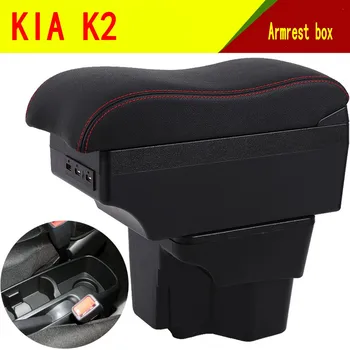 Para KIA RIO 3 III apoio de braço, caixa central de Armazenamento de conteúdo da caixa de Armazenamento apoio de braço kia caixa com porta-copo cinzeiro produtos de interface USB
