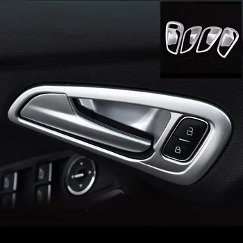 Para LHD Ford Focus 4 MK4 2014 - 2017 ABS Matte Carro porta interna Tigela protetor de quadro Tampa Guarnição Adesivo de Acessórios, estilo Carro