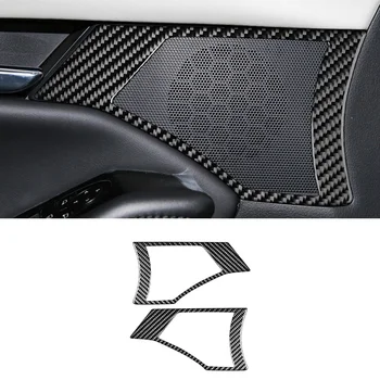para Mazda 3 Angkesaila 2020 Porta Frontal alto-Falante Decoração Adesivo Decalque da Tampa Guarnição Interior do Carro Acessórios de Fibra de Carbono