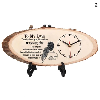 Para o Meu Amor Inovadoras DIY Relógio Home Office Enfeite Decoração Relógio de Madeira FOU99 2