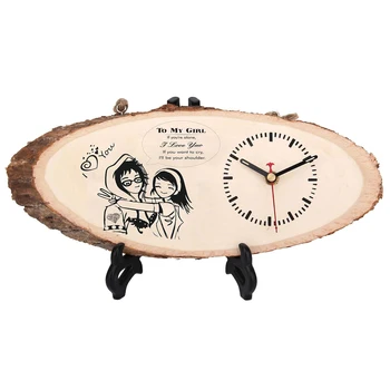 Para o Meu Amor Inovadoras DIY Relógio Home Office Enfeite Decoração Relógio de Madeira FOU99 3