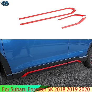 Para Subaru Forester SK 2018 2019 Lado Vermelho da Porta de Linha de Guarnição do Corpo de Guarnição Sotaque Molde de Tampa Moldura Estilo Protetor
