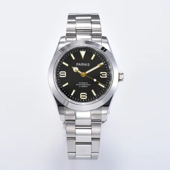 Parnis 40mm Prata Caso Automáticos Mecânicos Homens Relógios de Vidro Safira Miyota 8215 Relógio relógio automatico masculino 2022 Presente 2
