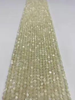 Pedra Natural jóias DIY ferradura parafuso branco marisco esferas gravado superfície de 2mm, 3mm, 4mm, comprimento 38cm 1