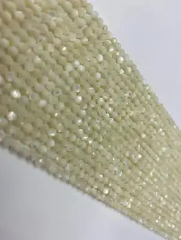 Pedra Natural jóias DIY ferradura parafuso branco marisco esferas gravado superfície de 2mm, 3mm, 4mm, comprimento 38cm 3