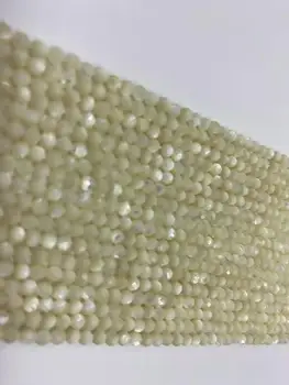 Pedra Natural jóias DIY ferradura parafuso branco marisco esferas gravado superfície de 2mm, 3mm, 4mm, comprimento 38cm 4