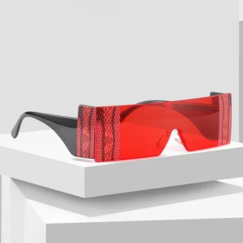Pele De Cobra Retângulo Sem Moldura Óculos De Sol Feminino Masculino 2020 Design Da Marca Ampla Moldura Espessa De Uma Peça De Óculos De Sol Feminino Tons S277 2