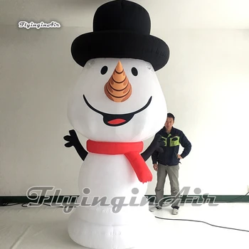 Personalizado de 3,5 m de Altura, com Iluminação Branca Boneco Inflável Modelo de Balão usando Um Chapéu Para o Natal ao ar livre Casa Decoração 0