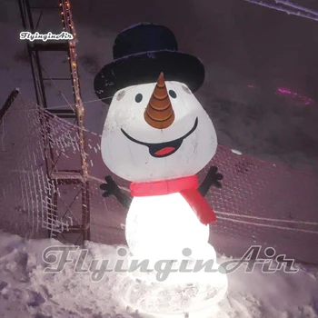 Personalizado de 3,5 m de Altura, com Iluminação Branca Boneco Inflável Modelo de Balão usando Um Chapéu Para o Natal ao ar livre Casa Decoração 1