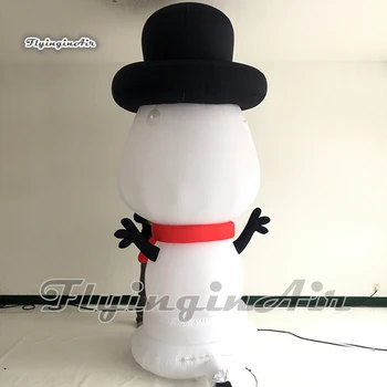 Personalizado de 3,5 m de Altura, com Iluminação Branca Boneco Inflável Modelo de Balão usando Um Chapéu Para o Natal ao ar livre Casa Decoração 2