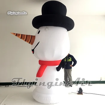 Personalizado de 3,5 m de Altura, com Iluminação Branca Boneco Inflável Modelo de Balão usando Um Chapéu Para o Natal ao ar livre Casa Decoração 3