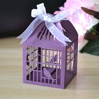 Personalizado gaiola da noiva favor caixa de corte a laser copa caixas de bolo de casamento, decoração de mesa