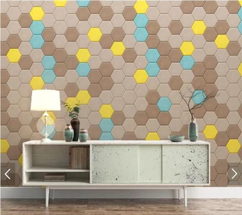 Personalizados em 3D papel de parede, geométricas poligonais murais para a sala de estar, quarto sofá na parede do fundo papel de parede