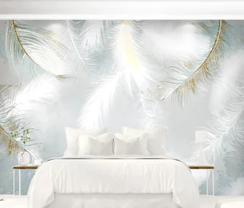 Personalizados em 3D papel de parede mural moderno e minimalista pintados em aquarela pena Nórdicos fresco pequeno de fundo mural
