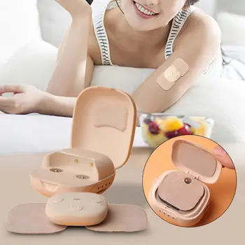 Portátil Mini Massageador com a cobrança de Caso Eletrônica Massagem Adesivo para Cervical, Cintura posterior da Perna