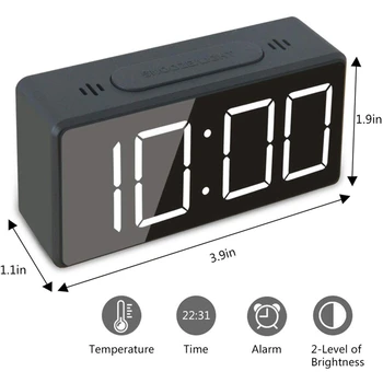 Promoção! Pequeno Mini Relógio Despertador Digital para Viajar com DIODO emissor de luz do Tempo ou da Temperatura de Exposição, Repetir, Brilho Ajustável, Simples 1
