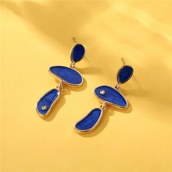 Pérola Irregular Brincos para Mulheres de Personalidade de Moda Azul Gota de Óleo de Brincos no Instagram Acessórios Populares 5