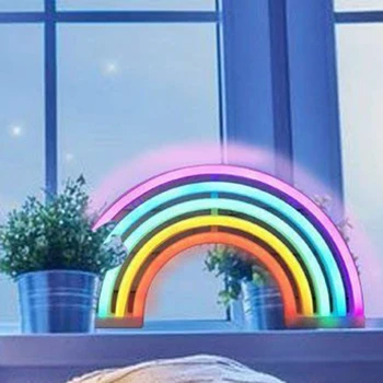 Quente Novo Bonito arco-íris, Sinal de Néon do Diodo emissor de Luz do arco-íris Lâmpada para o Dormitório Decoração do arco-íris Decoração de Néon, Lâmpada de Parede Decoração 4