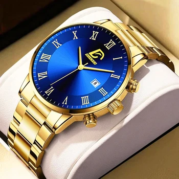 reloj hombre Moda Mens Relógios de Homens de Negócios de Aço Inoxidável de Quartzo relógio de Pulso Masculino de Luxo Casual Relógio de Couro montre homme