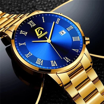 reloj hombre Moda Mens Relógios de Homens de Negócios de Aço Inoxidável de Quartzo relógio de Pulso Masculino de Luxo Casual Relógio de Couro montre homme 1