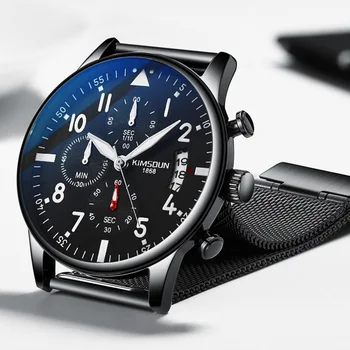Relógio de luxo para Homens Cronógrafo Calendário esportivo Relógios de Quartzo Militar de Moda relógio de Pulso de homem Simples Relógio Relógio Masculino