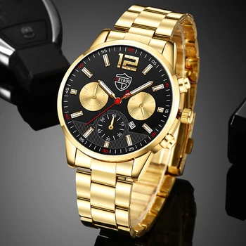 Relógios de Luxo para homens de Aço Inoxidável Relógios de Moda de Homens de Negócios de Esportes de Quartzo Relógio de Pulso de Homem Casual de Couro relógio Relógio