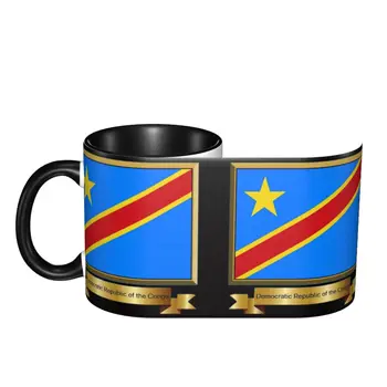 República democrática Do Congo Bandeira Casual Gráfico Copos Canecas de Impressão Canecas R300 Engraçado Vintage copos de chá 0