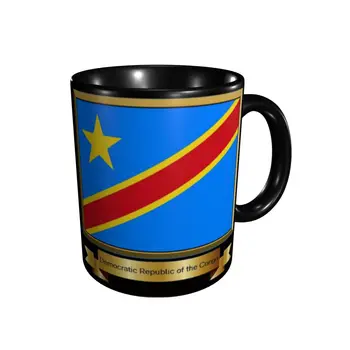 República democrática Do Congo Bandeira Casual Gráfico Copos Canecas de Impressão Canecas R300 Engraçado Vintage copos de chá 1