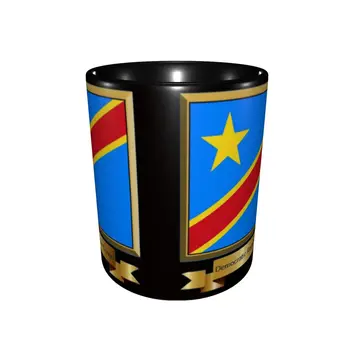 República democrática Do Congo Bandeira Casual Gráfico Copos Canecas de Impressão Canecas R300 Engraçado Vintage copos de chá 2