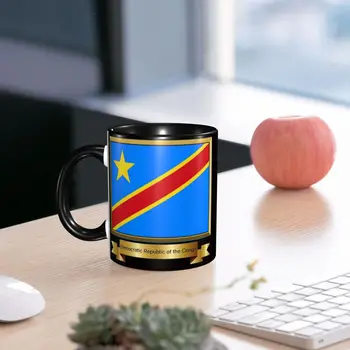 República democrática Do Congo Bandeira Casual Gráfico Copos Canecas de Impressão Canecas R300 Engraçado Vintage copos de chá 5