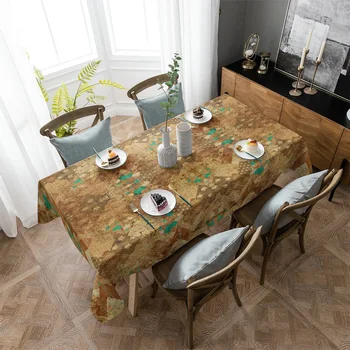 Retro Marrocos Étnica Diamante Lattice Toalhas de mesa Impermeável Itens de Cozinha Mesa de centro Para Sala de estar, Casa de Decoração de Mesa de Jantar 3