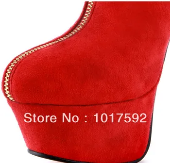 Sapatos de senhora ankle boots, moda grátis, preto, vermelho nude botas, 15cm de alta sexy botas 3
