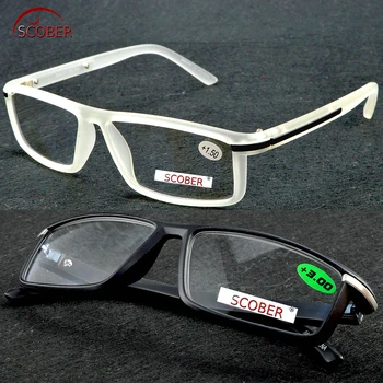 =SCOBER= Full-rim de Alta Qualidade Reaging Óculos Retrô Vintage Retângulo transparente ou Preto Óculos +1 +1.5 +3.5 lente 0
