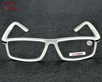 =SCOBER= Full-rim de Alta Qualidade Reaging Óculos Retrô Vintage Retângulo transparente ou Preto Óculos +1 +1.5 +3.5 lente 3