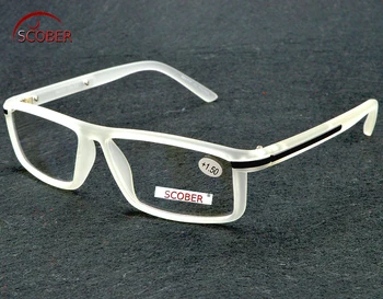 =SCOBER= Full-rim de Alta Qualidade Reaging Óculos Retrô Vintage Retângulo transparente ou Preto Óculos +1 +1.5 +3.5 lente 4