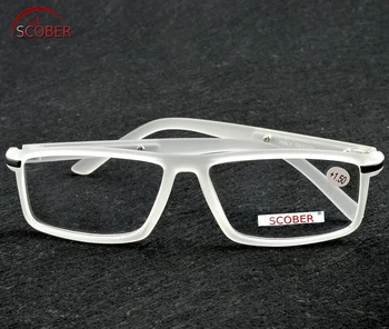 =SCOBER= Full-rim de Alta Qualidade Reaging Óculos Retrô Vintage Retângulo transparente ou Preto Óculos +1 +1.5 +3.5 lente 5