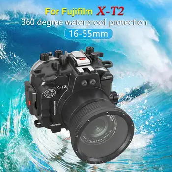 Seafrogs caixa estanque Para Fujifilm X-T2 Saco da Câmera Tampa da caixa Impermeável Mergulho Caso 16-55mm 16-80mm 18-55mm Lente 2022 1