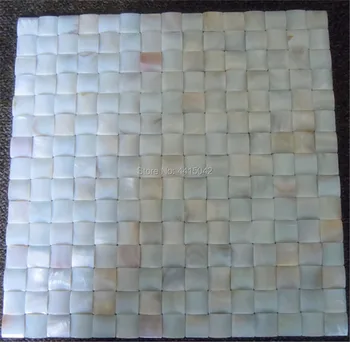 Sem costura branca água doce mãe de pérola mosaico de azulejos para a decoração home telha da parede de 1 metro quadrado/monte padrão convexo AL061