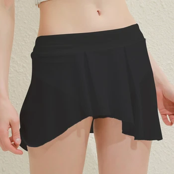 Senhoras Shorts De Cintura Alta Plissado Saia Transparente Dança Do Poste De Babados Hot Pants Mulheres De Moda Da Mini-Saia Shorts De 4 Cores 0
