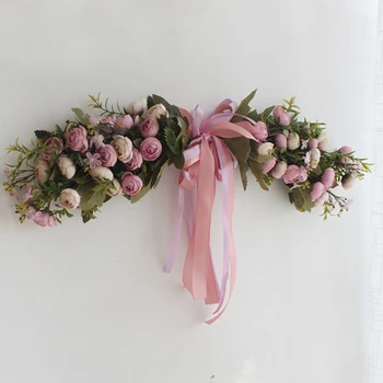 Simulação grinalda de rosas, judy limite de flores artificiais coroa DIY festa de casamento em casa de porta de decoração limite de flores de presente