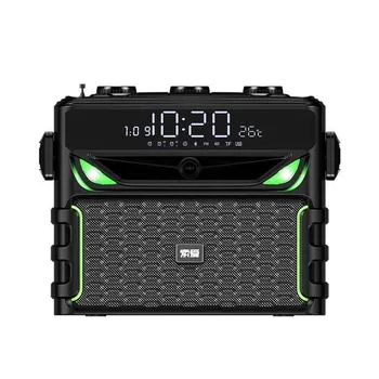 SOAIY Q23 FM alto-Falante de 13 polegadas, Bluetooth, Controle Remoto sem Fio Portátil Mic Relógio LED FM Jardim ao ar livre do Piquenique Parte do Subwoofer